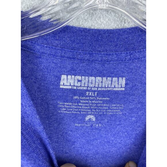 Anchorman Ron Burgundy Kind of a Big Deal Shirt Mens 2XLT Blue Short Sleeve Tee - Picture 4 of 8
